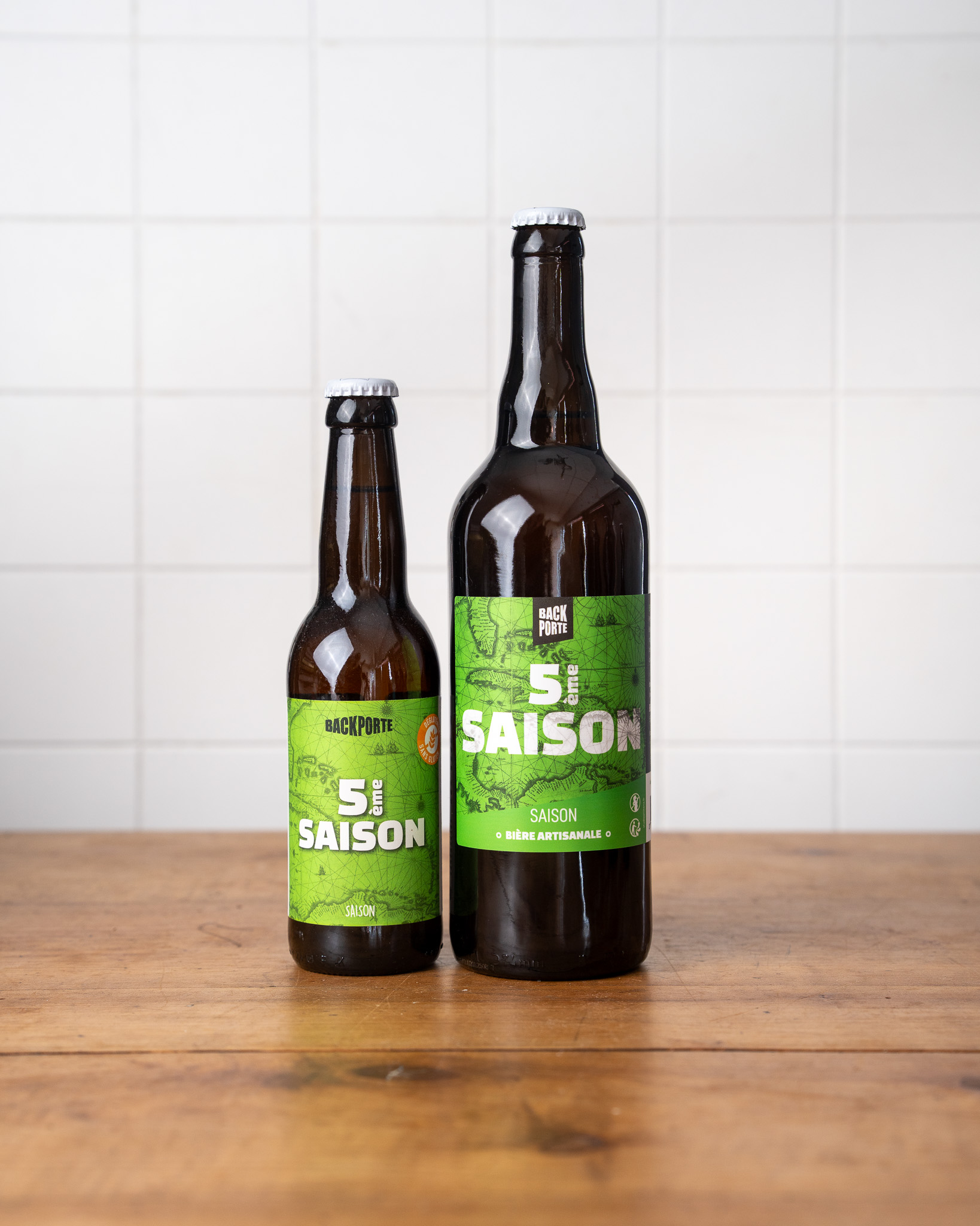 Photo des bouteilles 33cl & 75 cl de la bière 5° Saison
