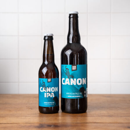 Photo des 2 formats disponibles en bouteille pour la bière Canon IPA