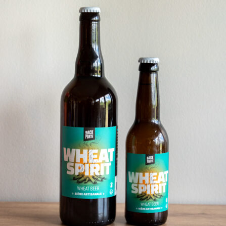 présentation de la bière blanche wheat spirit disponible en 33cl et 75cl intégrant la gamme principale